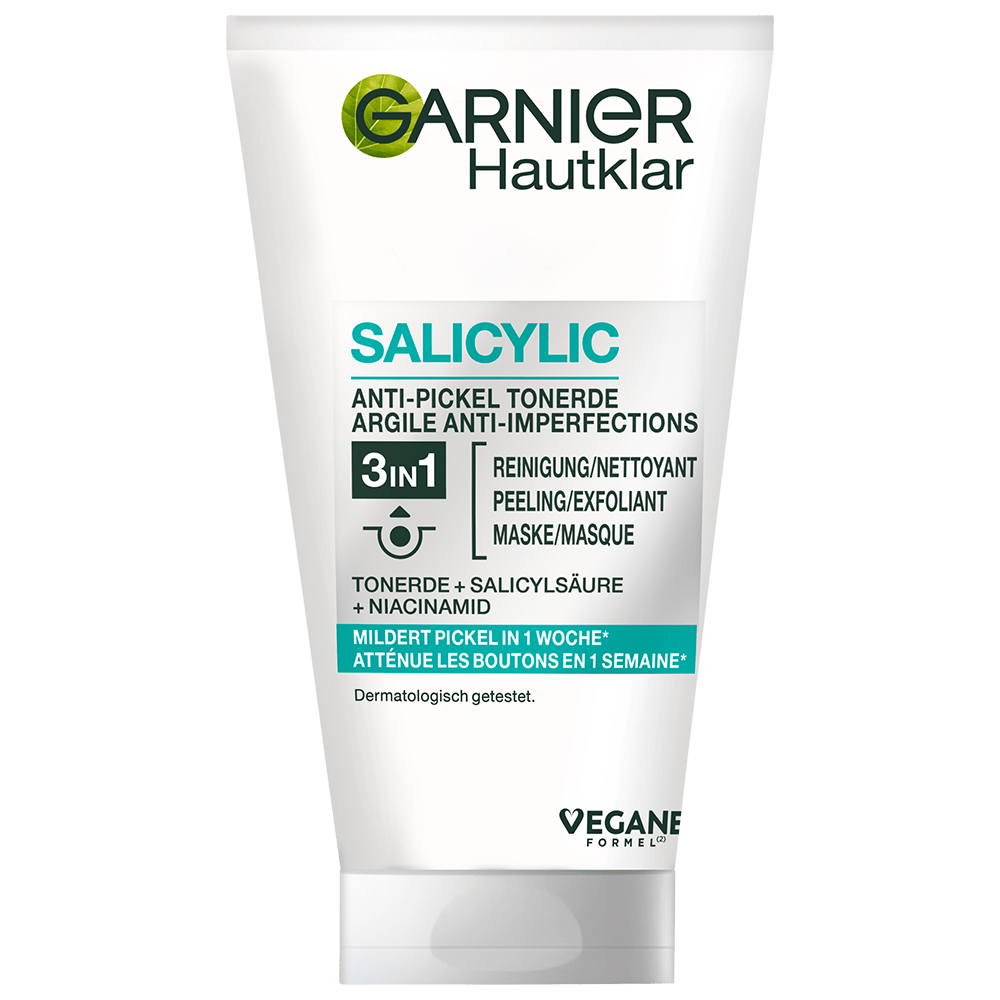 3 in 1 Tonerde Anti-Pickel Reinigung + Peeling + Maske| Garnier