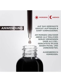 Anwendung des Hautklar AHA + BHA Kohle Anti-Unreinheiten Serum