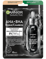SkinActive AHA + BHA Kohle Mattierende Serum-Maske.- Produktabbildung