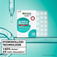 Garnier Hautklar Pimple Patch Ultra in einem wissenschaftlichen, ästhetischen Hintergrund.