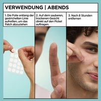 Die Verwendung der Garnier Hautklar Pimple Patch Ultra Pickelpflaster. Erst wird das Pickelpflaster vorsichtig abgezogen.