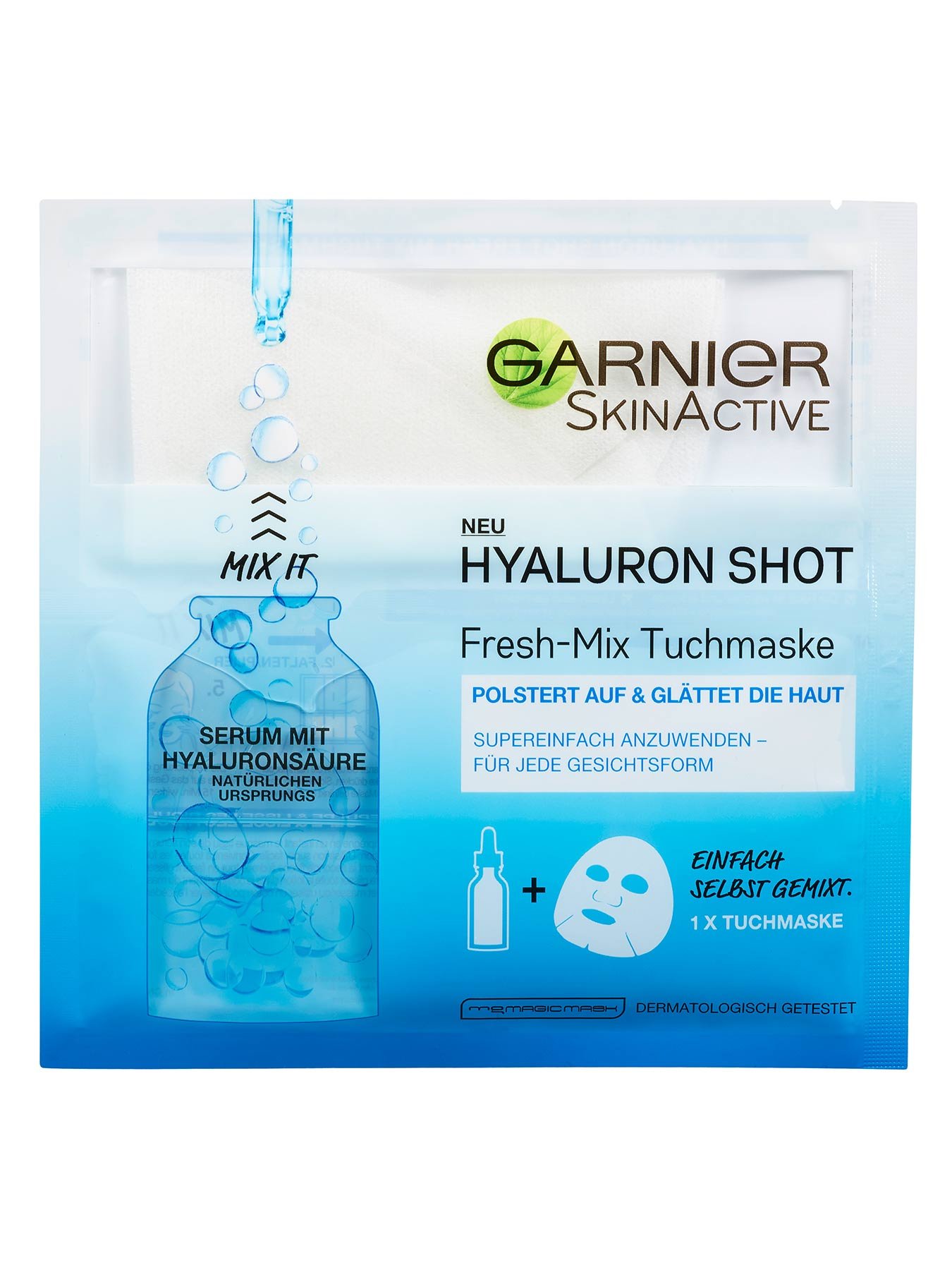 Hyaluron-Shot-Fresh-Mix-Tuchmaske-Hydra-Bomb-33g-Vorderseite-Garnier-Deutschland-gross