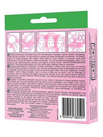 SkinActive Eco Pads Produktrückseite