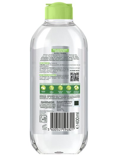 Mizellen Reinigungswasser für Mischhaut - Rückseite Produkt