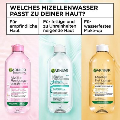 Garnier Salicylic Mizellenwasser - verschiedene Typen für verschiedene Hautbedürfnisse!