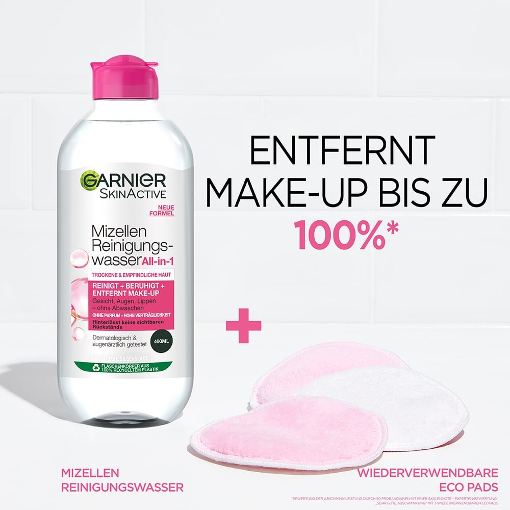 Mizellenwasser und Garnier Eco Pads