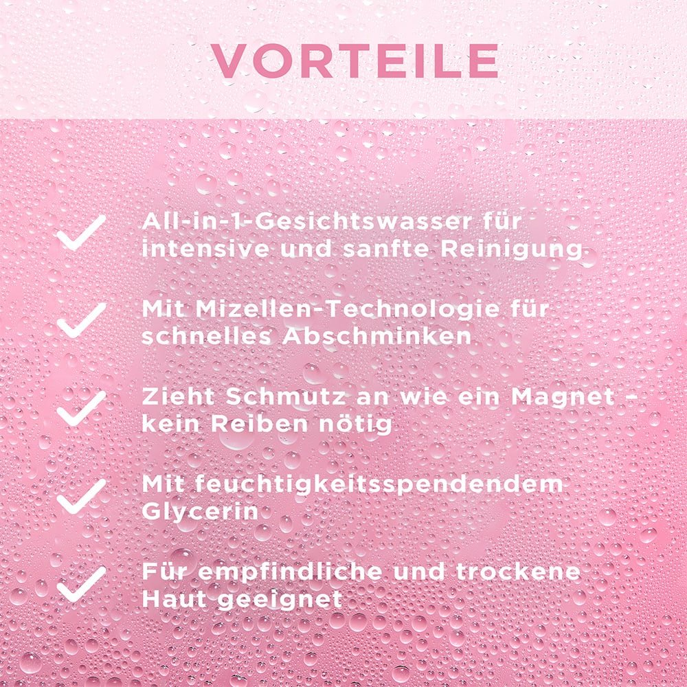Vorteile des Garnier Mizellen Reinigungswasser für trockene, empfindliche Haut