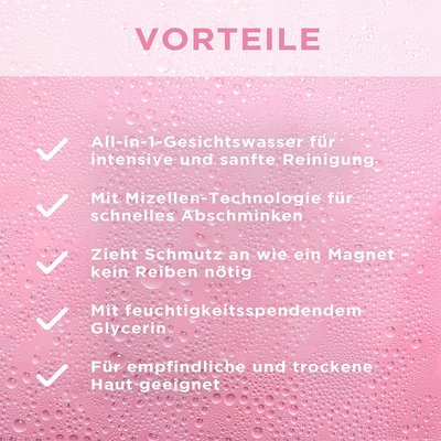 Vorteile des Garnier Mizellen Reinigungswasser für trockene, empfindliche Haut