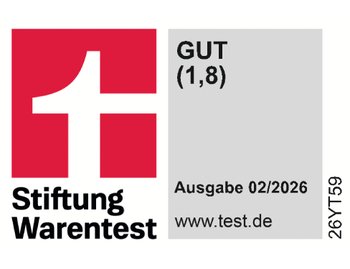 Im Test der Stiftung Warentest (Ausgabe 02/2026) wurde unser Garnier Mizellen Reinigungswasser All-in-1 Waterproof mit der Note 1,8 zum Testsieger gekürt.