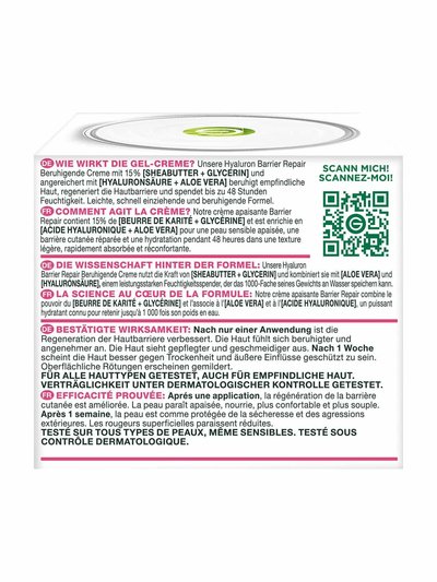 Hyaluron Barrier Repair Beruhigende Creme Rückseite