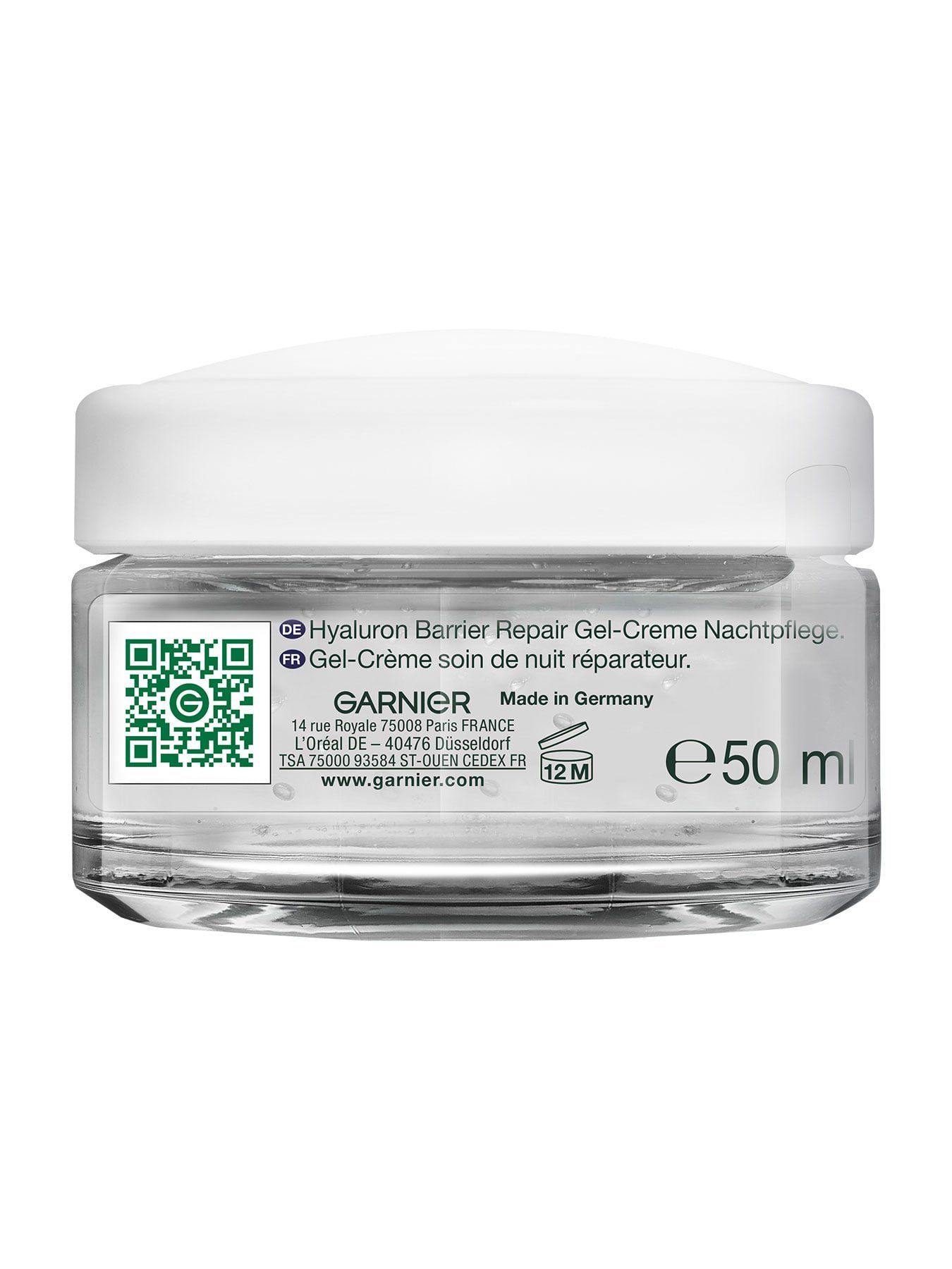 Hyaluron Barrier Repair Gel-Creme Nachtpflege Rückseite