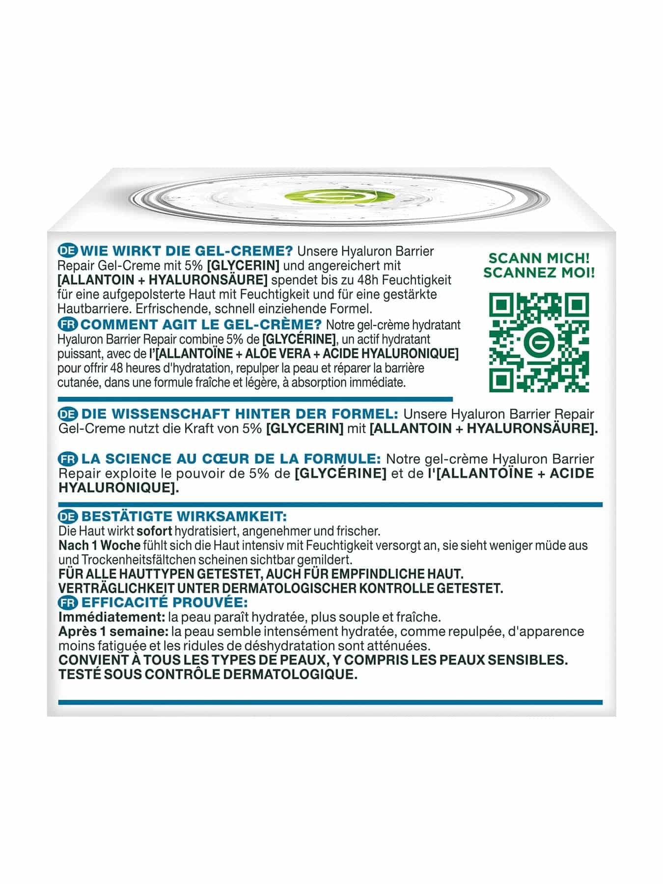 Hyaluron Barrier Repair Gel-Creme Rückansicht