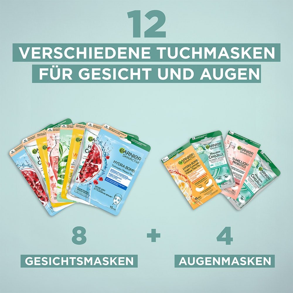 SkinActive Tuchmasken 12er Geschenkset ausgepackt