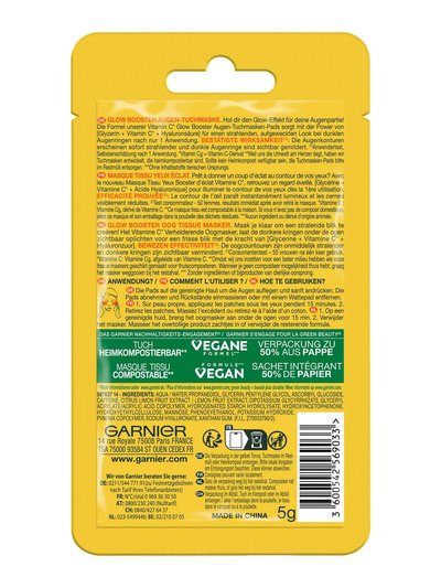 SkinActive Glow Booster Augen-Tuchmaske - Produkt Rückansicht