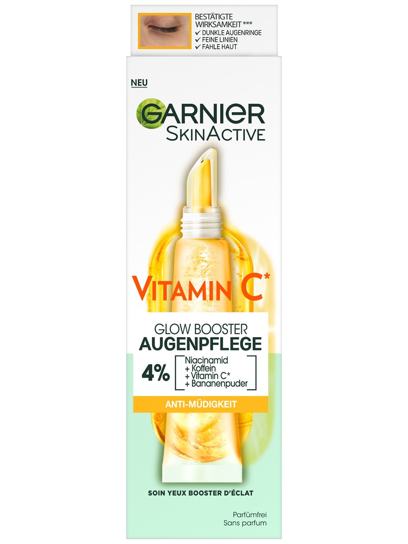 SkinActive Vitamin C Glow Booster Anti-Müdigkeits-Augencreme - Verpackung