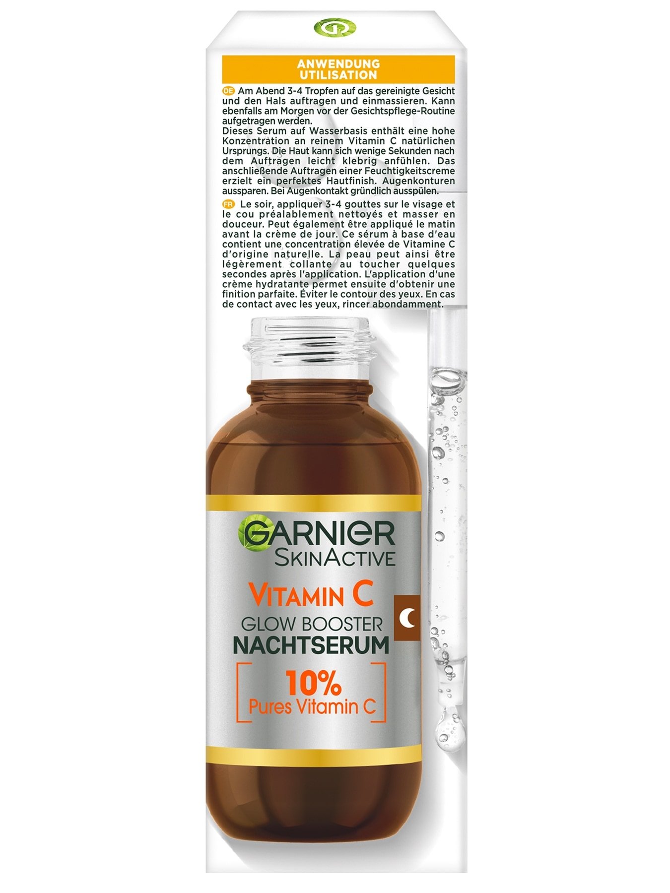 SkinActive Vitamin C Glow Booster Nachtserum - Verpackung & Produkt