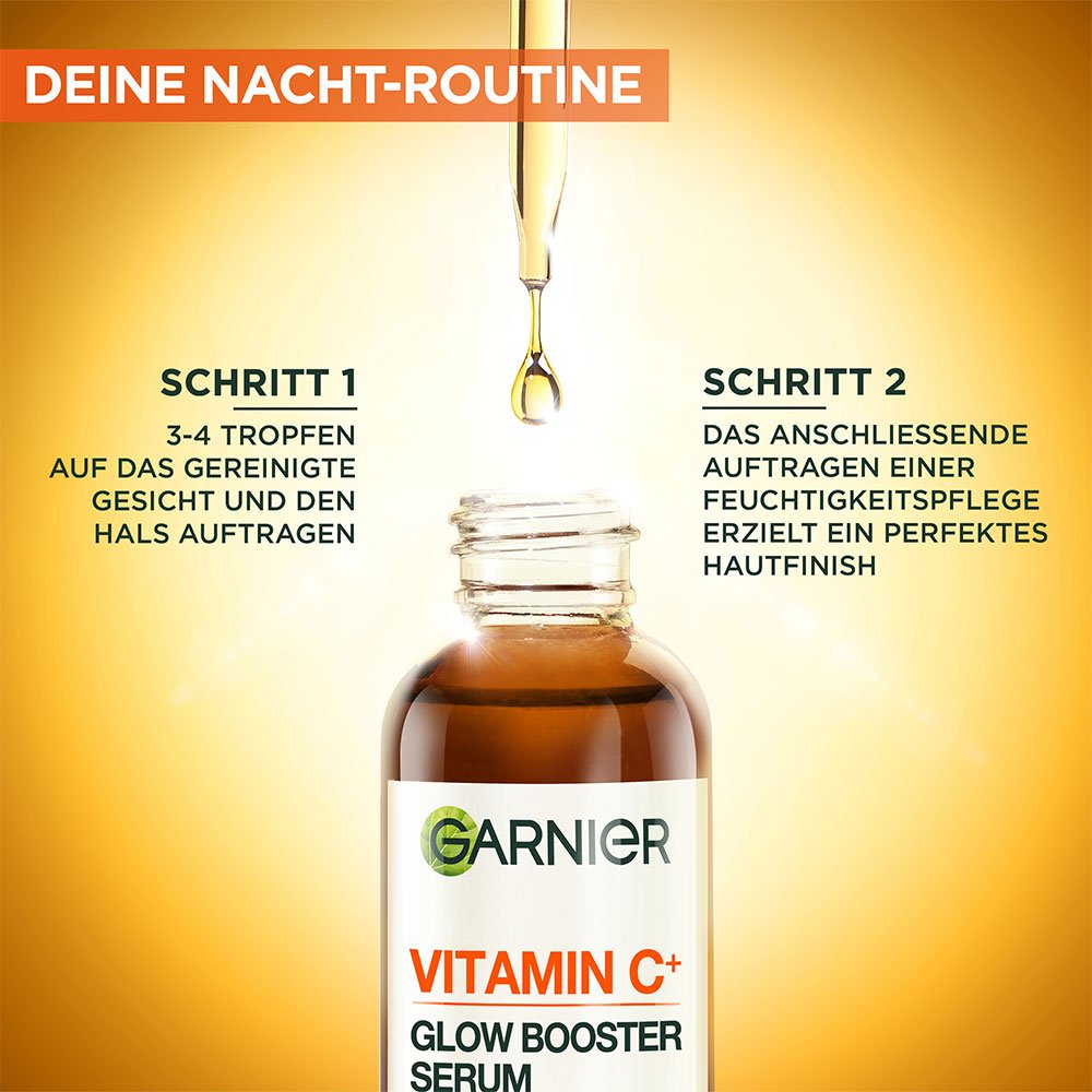 Anwendung des SkinActive Vitamin C Glow Booster Nachtserum