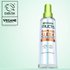 Aufnahme aus einem leichten unteren Winkel des Garnier Fructis Diamond Sleek Shine-Coat Glättigungssprays. Die Formul ist Vegan, ohne Inhaltsstoffe tierischen Ursprungs, und