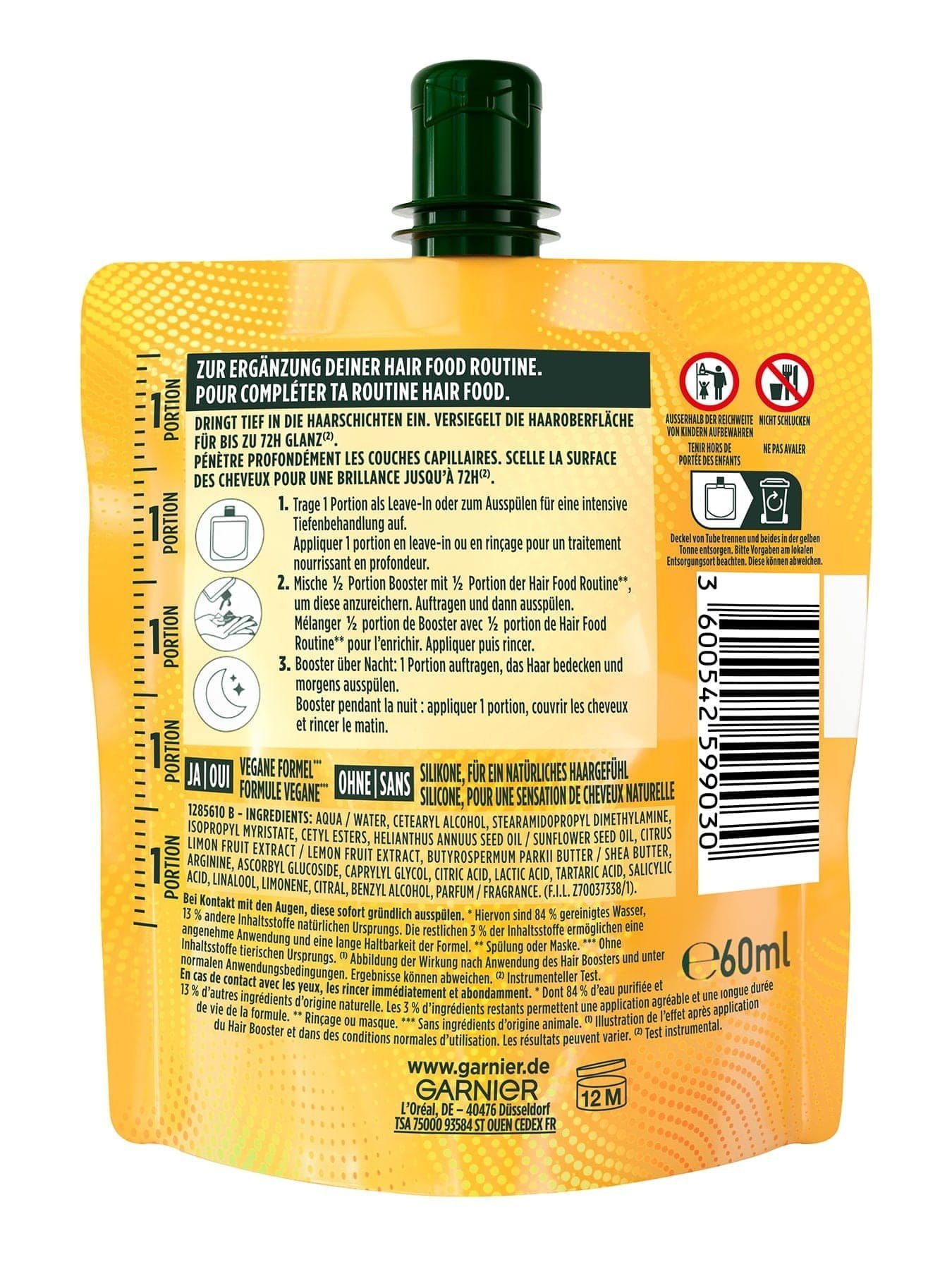 Garnier Fructis Hair Booster Vitamin C Produktverpackung hinten