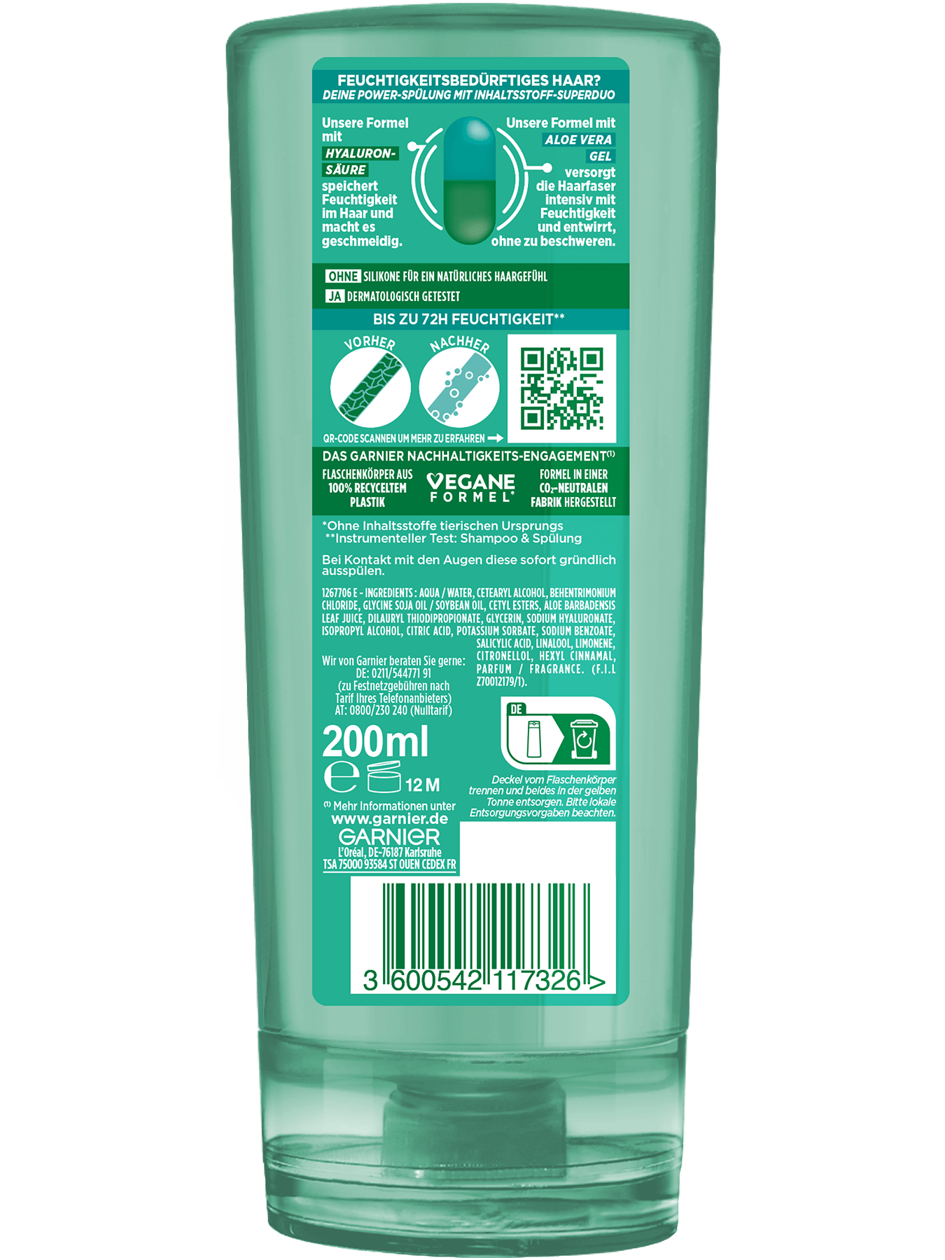 Fructis Kräftigende Spülung Aloe-Hydra-Bomb Rückseite