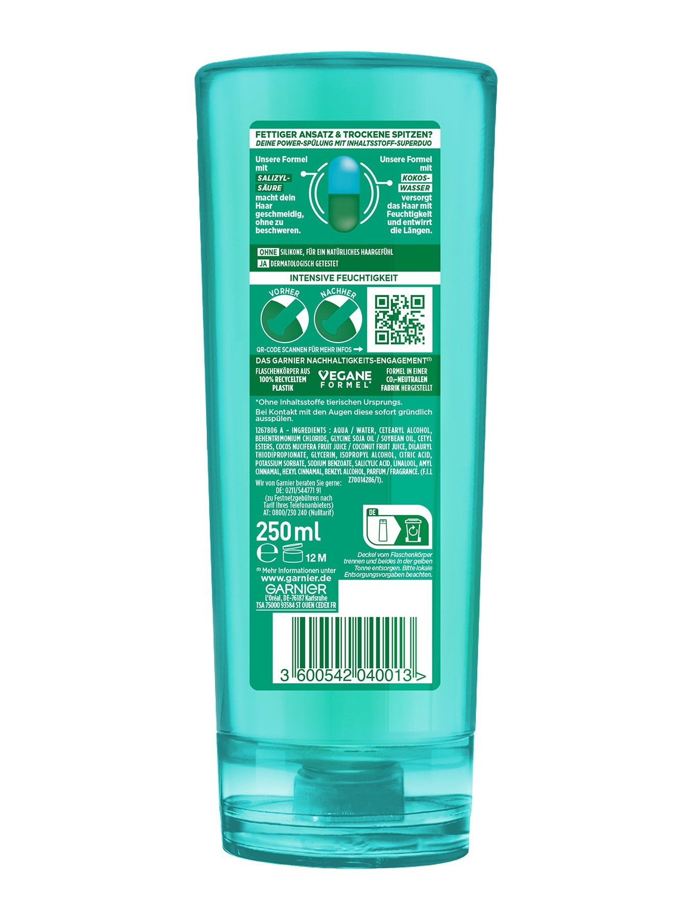 Coco Water Spülung 250ml - Produkt Rückansicht