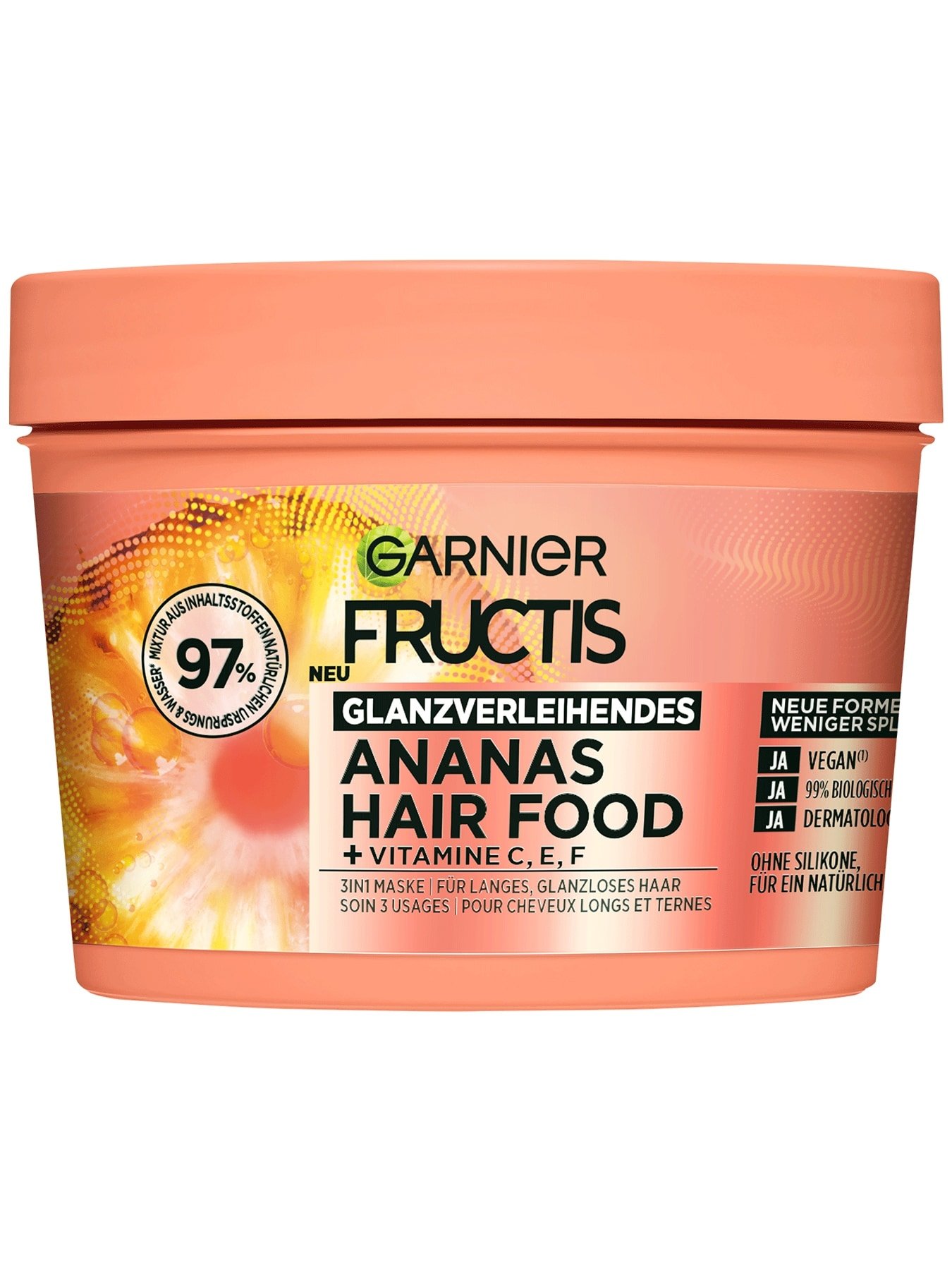 Fructis Glanzverleihendes Ananas Hair Food – 3in1 Maske - Produktabbildung