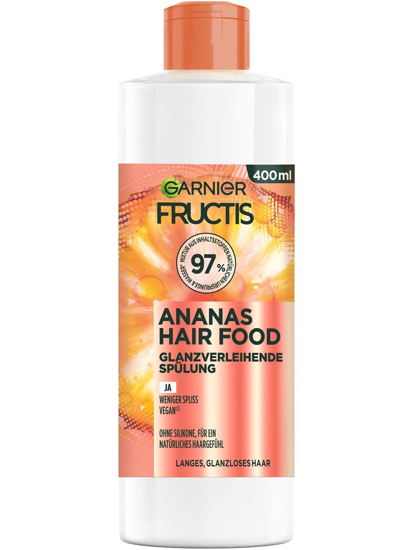 Fructis Glanzverleihendes Ananas Hair Food Spülung - Produkt Rückansicht