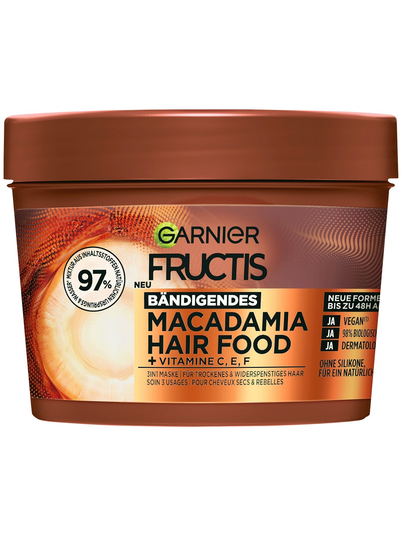 Fructis 3in1 Maske fuer trockenes Haar angereichert mit Macadamia - Produktabbildung