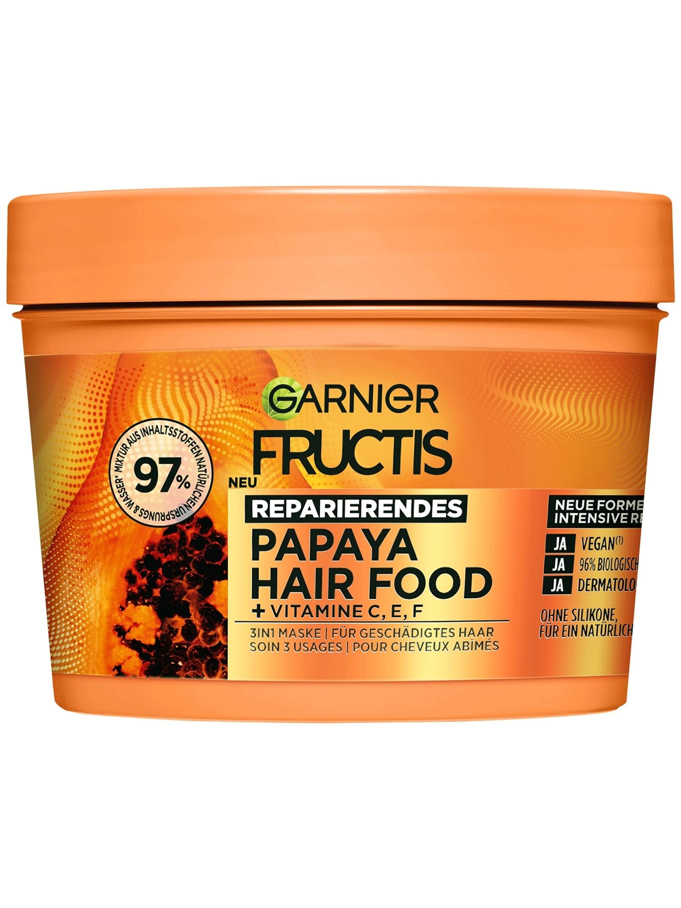 Fructis 3in1 Maske für geschädigtes Haar angereichert mit Papaya - Produktabbildung