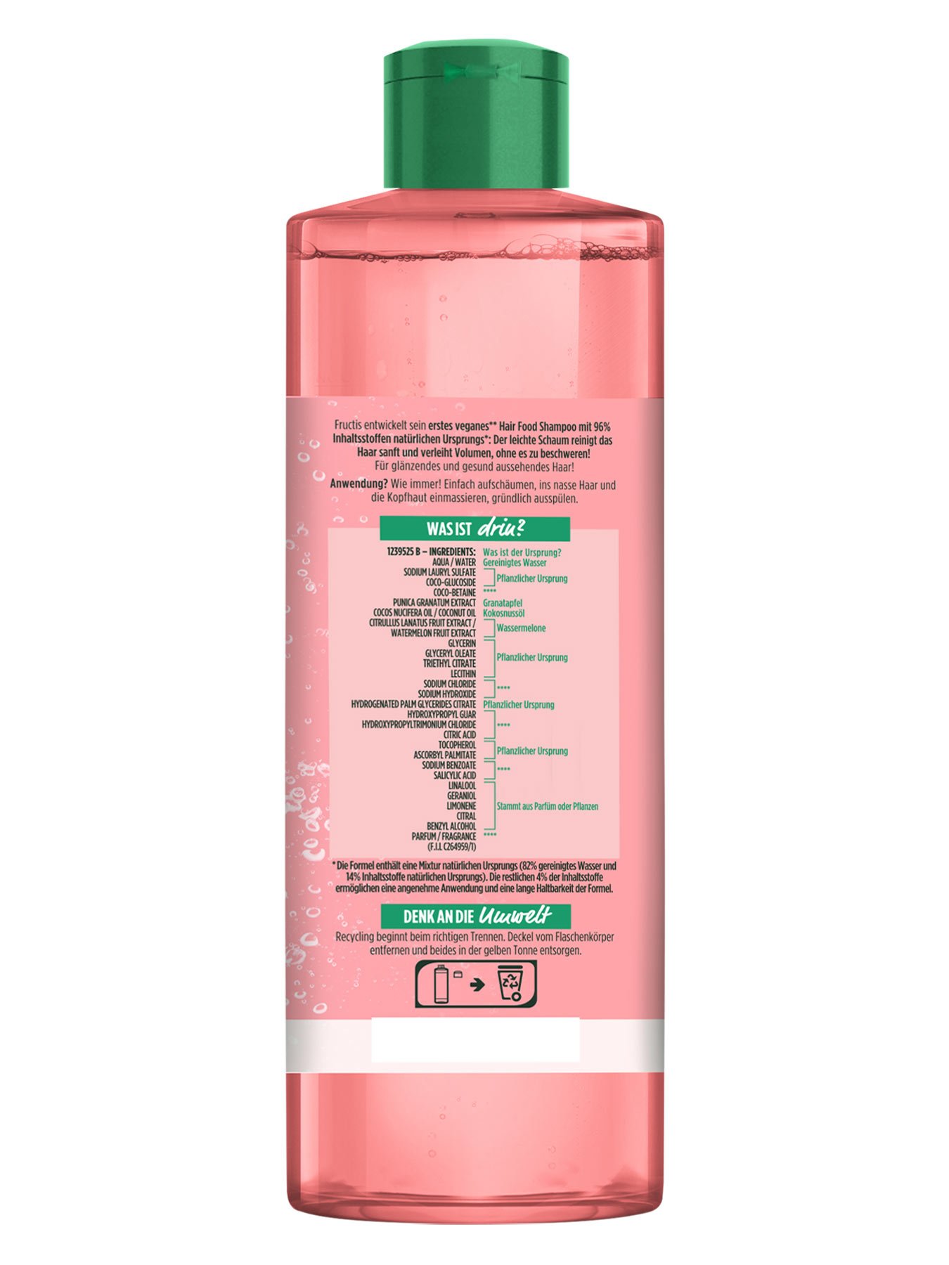 Fructis Hair Food Watermelon Shampoo Produkt Rückansicht