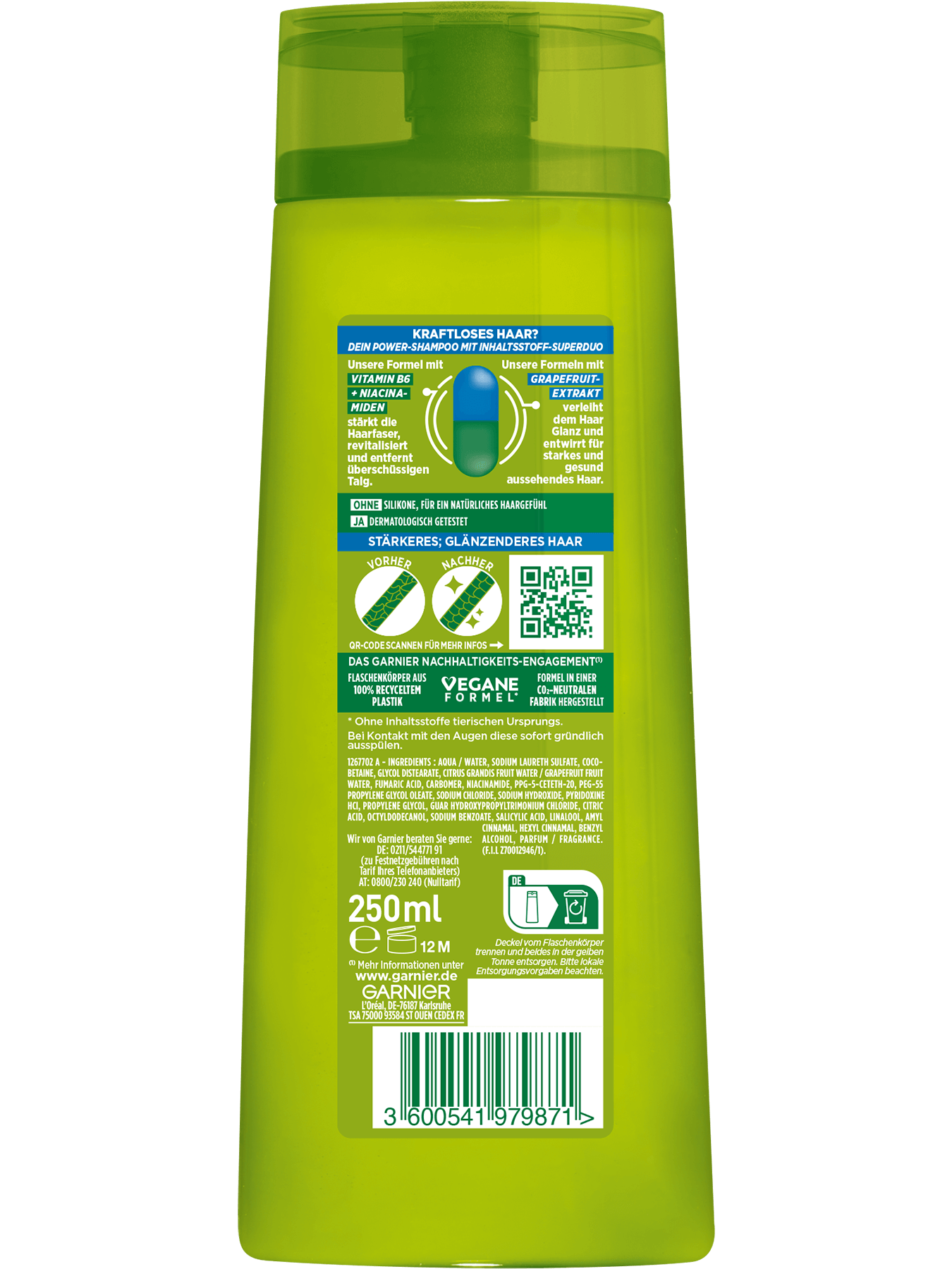 Fructis Kraft & Glanz Shampoo Rückseite