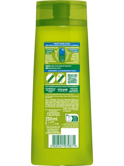 Fructis Kraft & Glanz Shampoo Rückseite