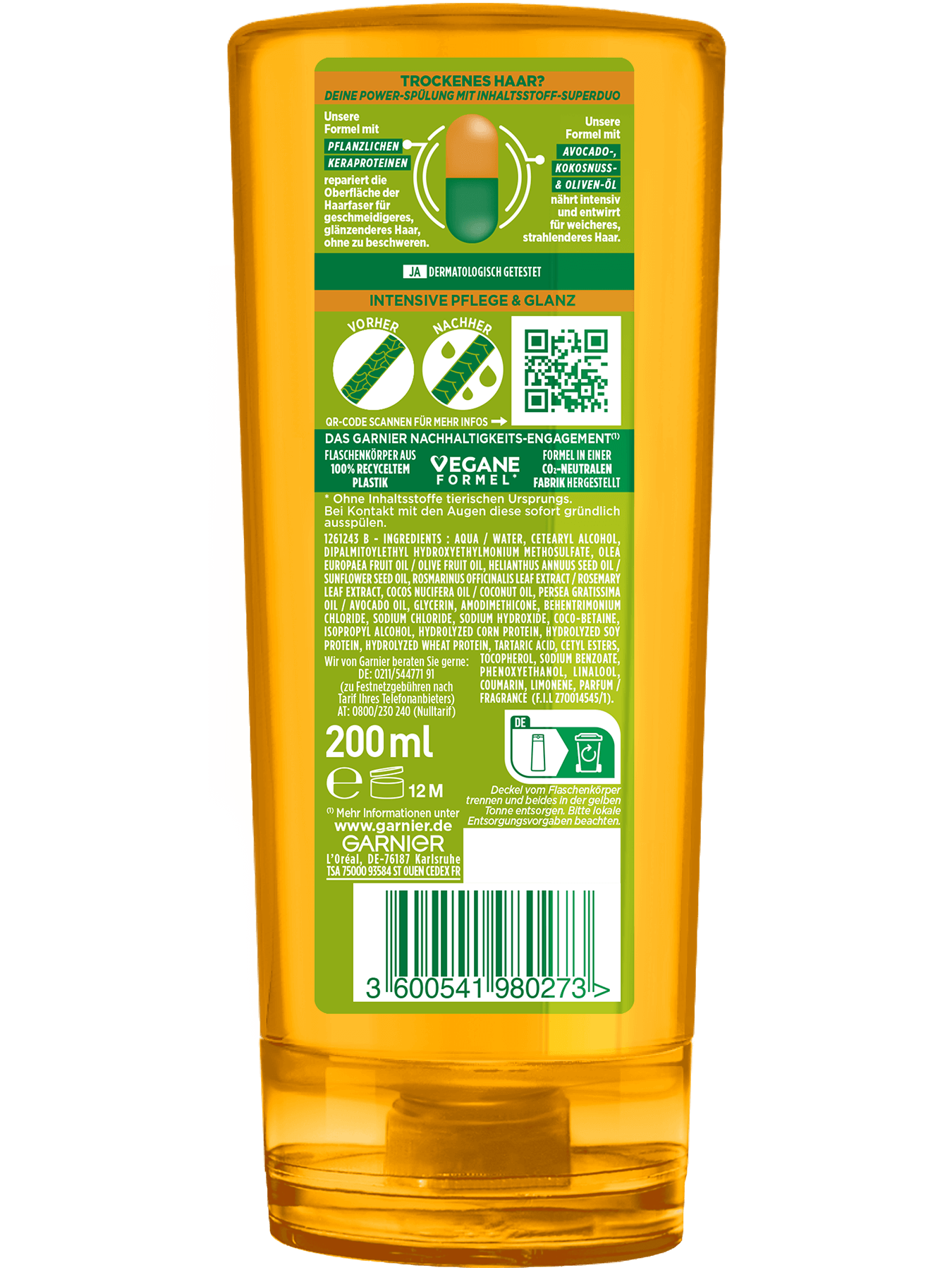 Fructis Kräftigende Spülung Oil-Repair 3 Rückseite