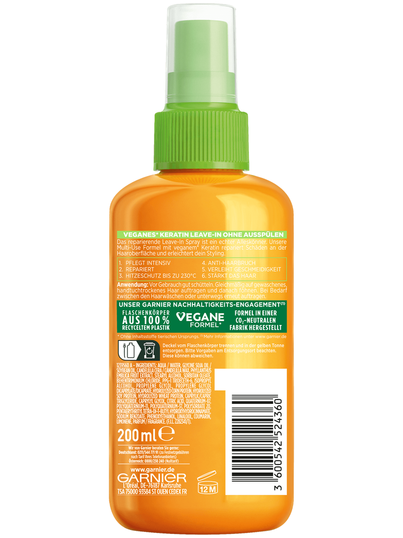Fructis Keratin Filler Leavein für geschädigtes Haar Garnier