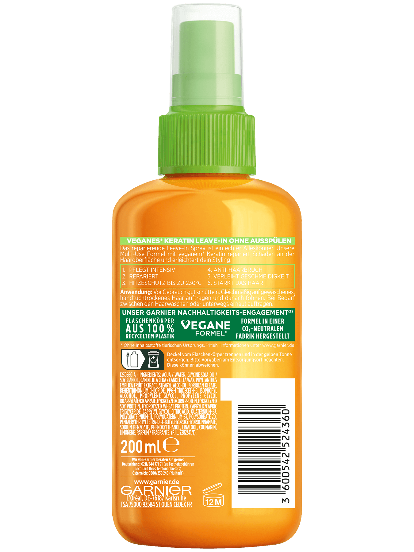 Fructis SOS Keratin Filler Leave-in für geschädigtes Haar Rückseite