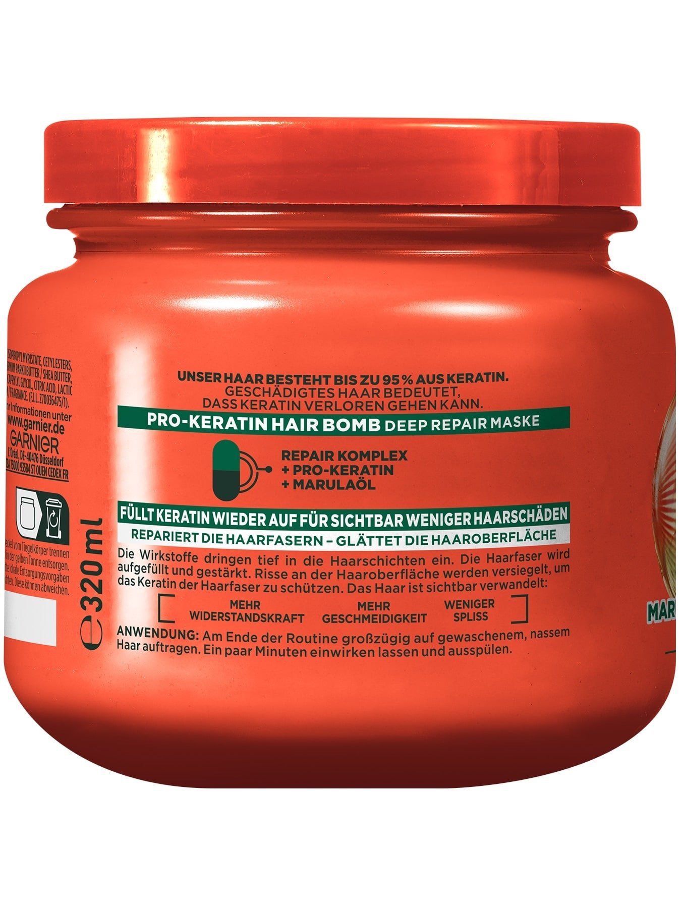 Fructis Schadenlöscher Pro-Keratin Hair Bomb - Produkt Rückansicht