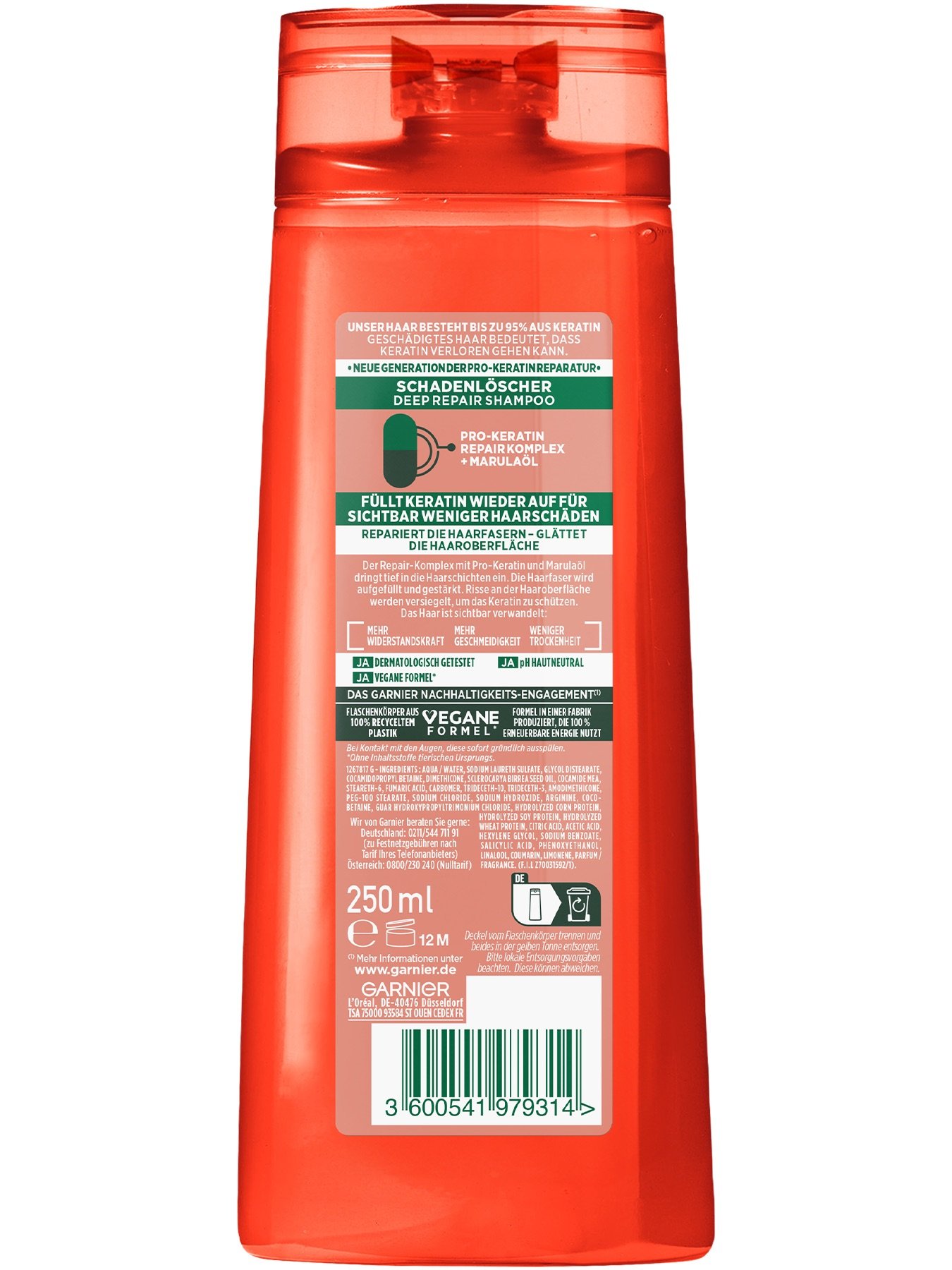 Fructis Schaden Löscher Kräftigendes Shampoo - Produkt Rückansicht