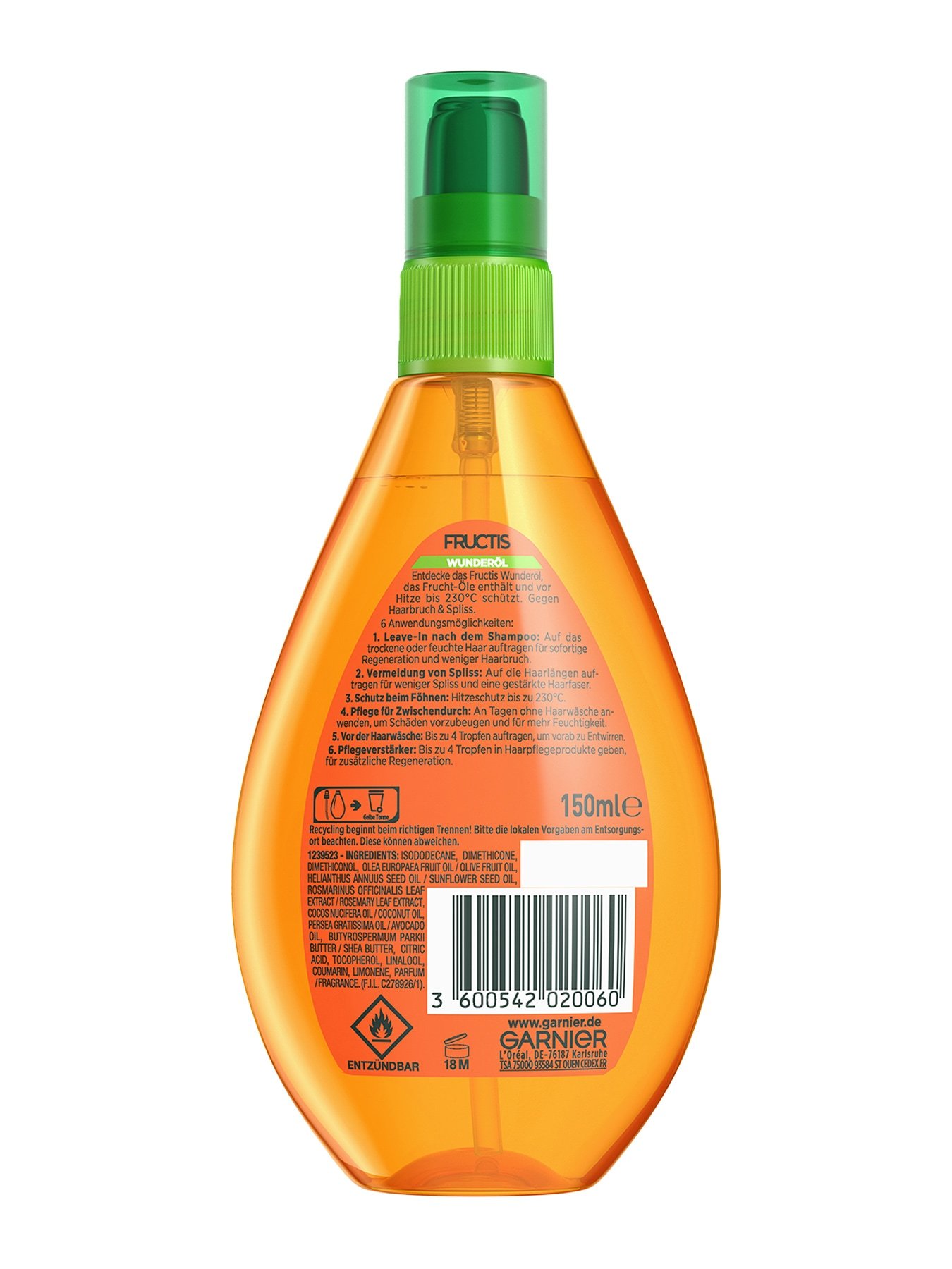 Produktabbildung Fructis Wunder-Öl Hitzeschutz