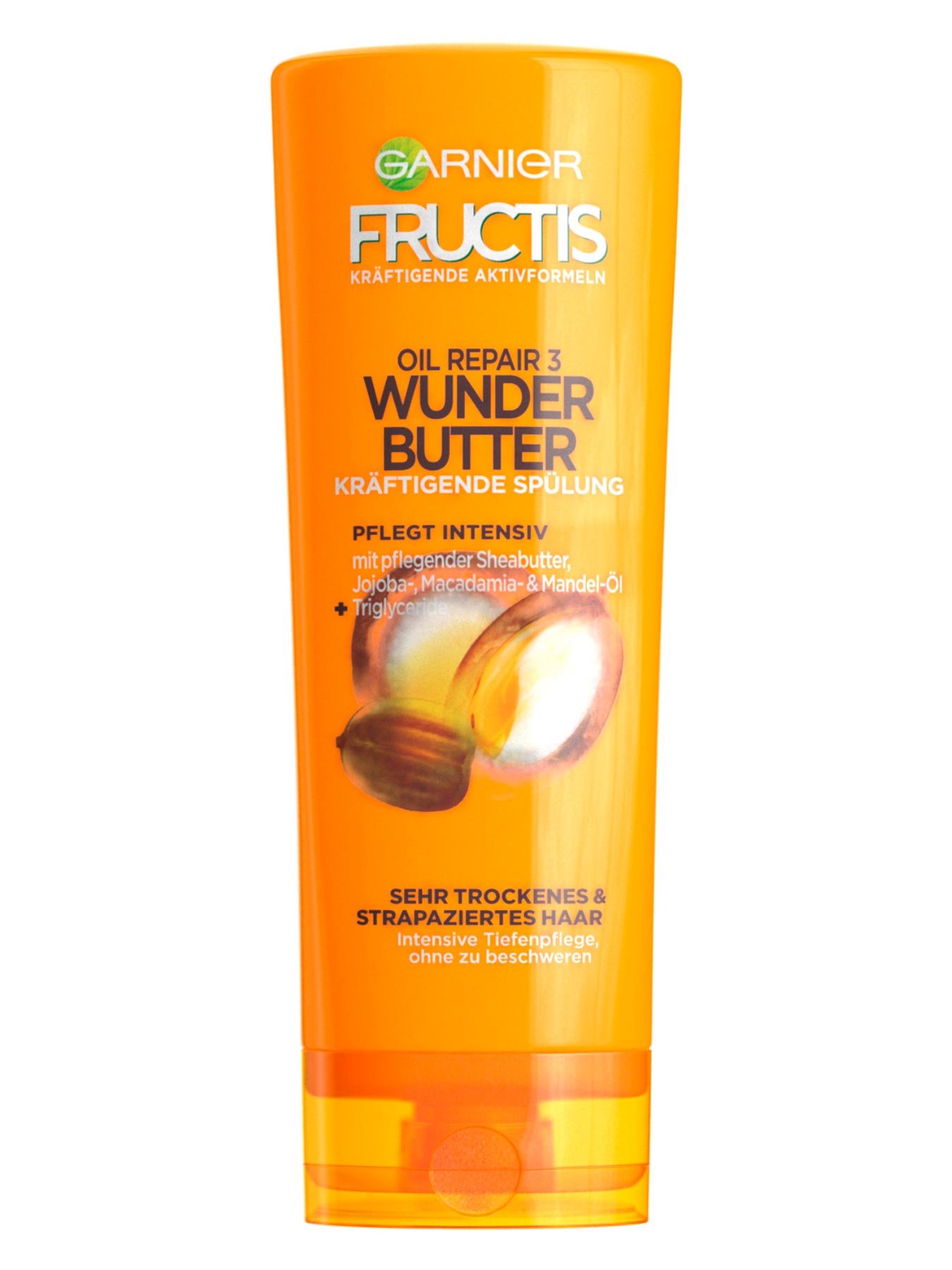 Kraeftigende-Spuelung-Fructis-Oil-Repair-3-Wunder-Butter-250ml-Vorderseite-Garnier-Deutschland-gross