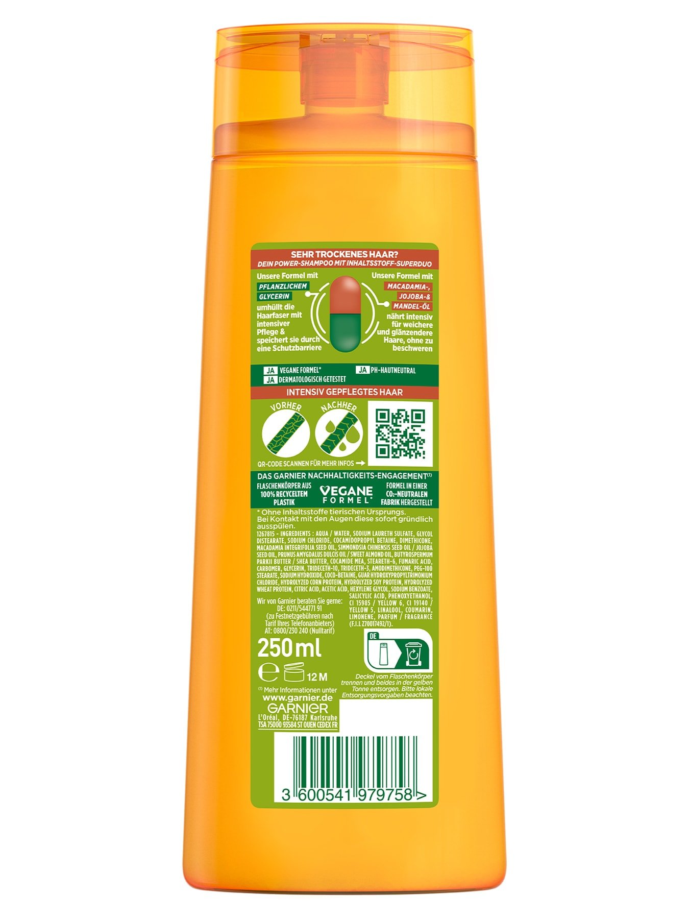 Oil Repair 3 Wunder Butter Kräftigendes Shampoo 250ml - Produkt Rückansicht