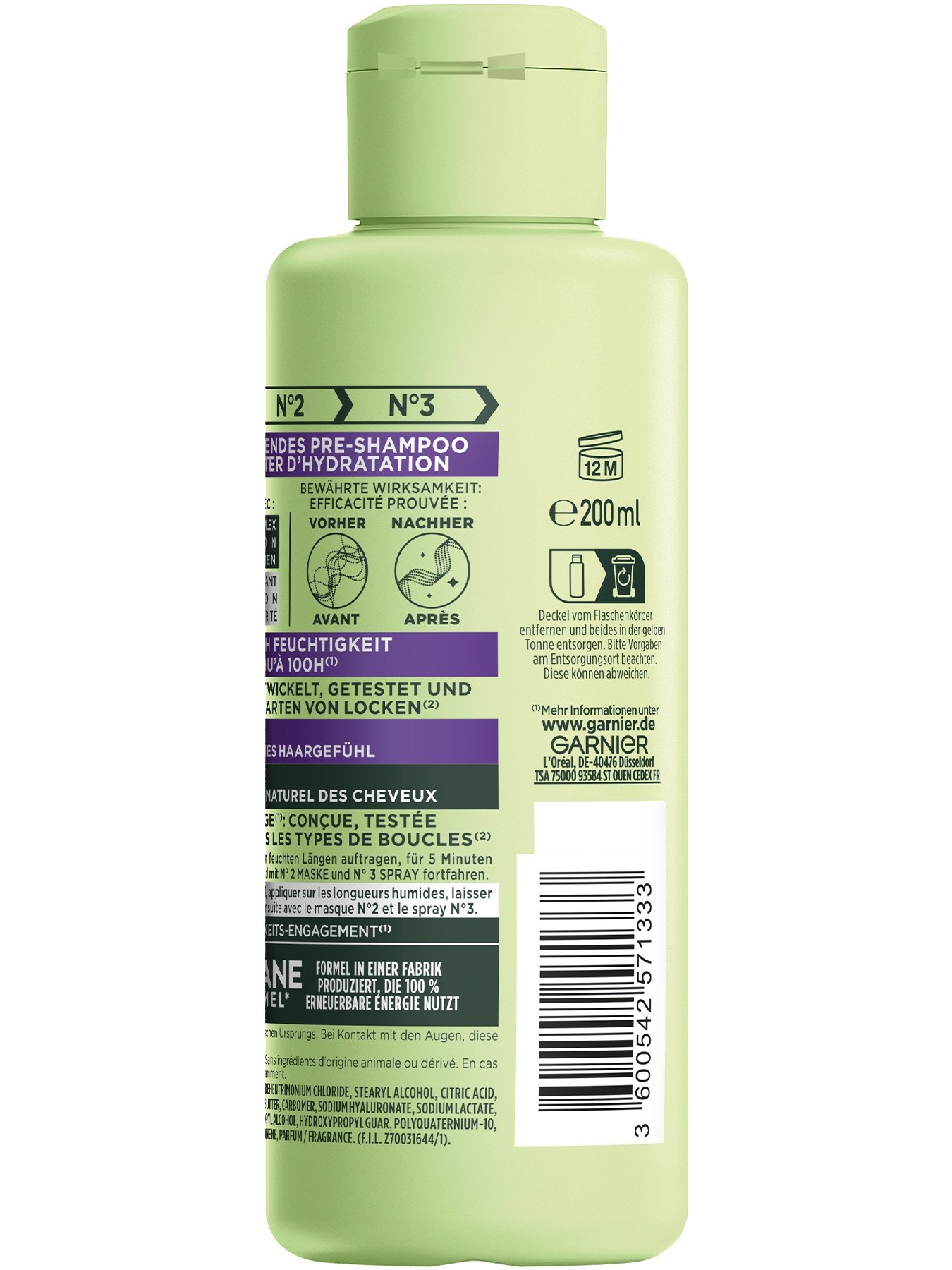 Fructis Locken Methode Feuchtigkeitsauffüllendes Pre-Shampoo - Produkt Ansicht rechts