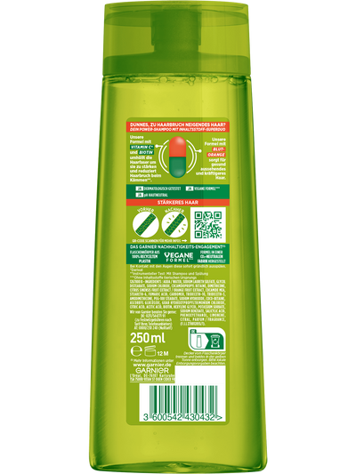 Fructis Vitamine & Kraft Kräftigendes Shampoo Rückseite