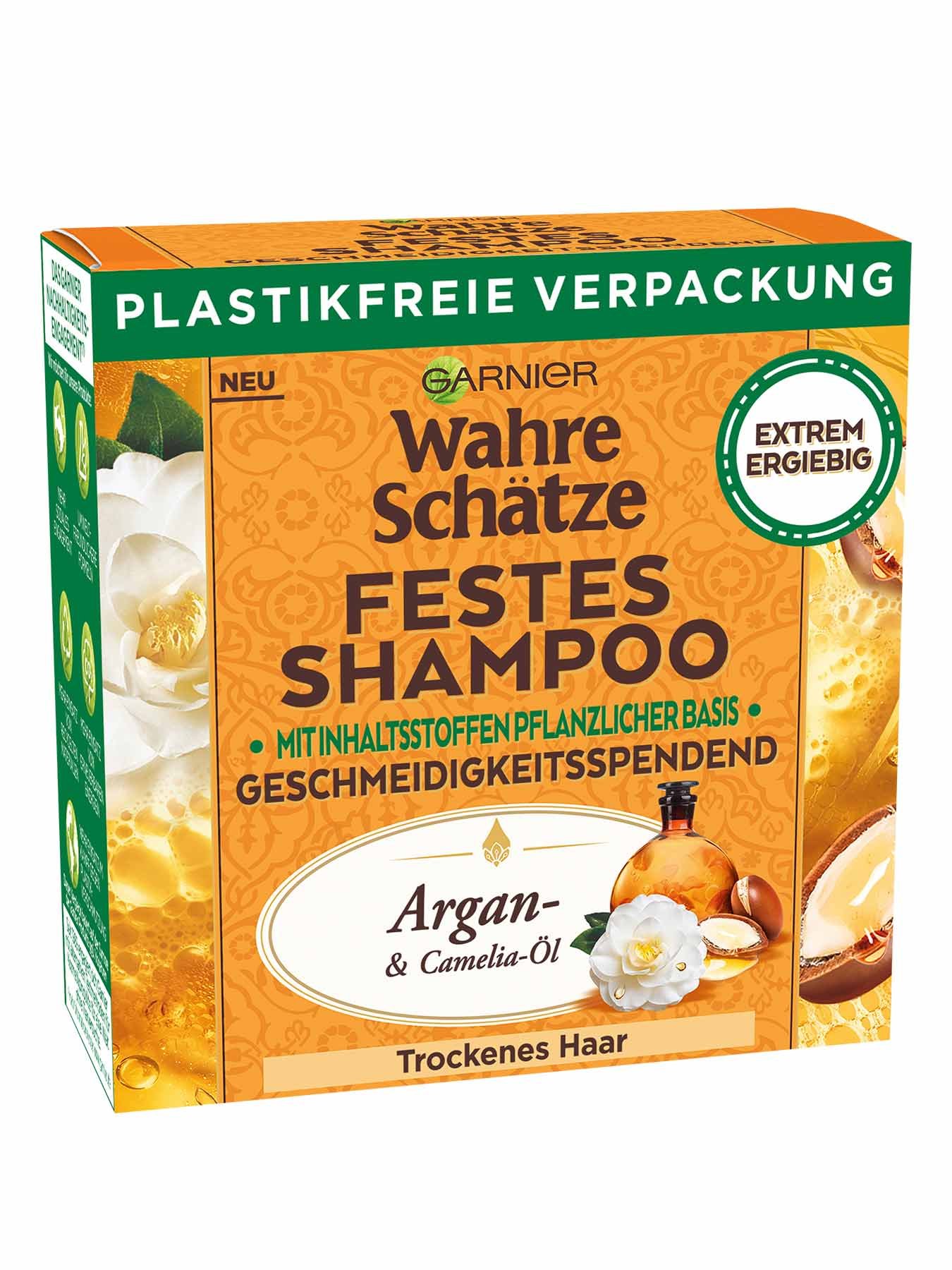 Wahre Schätze Argan Camelia Festes Shampoo Produktbild