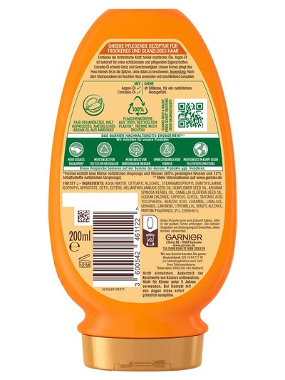 Wahre Schätze Pflegende Spülung Argan- & Camelia-Öl - Produkt Rückansicht