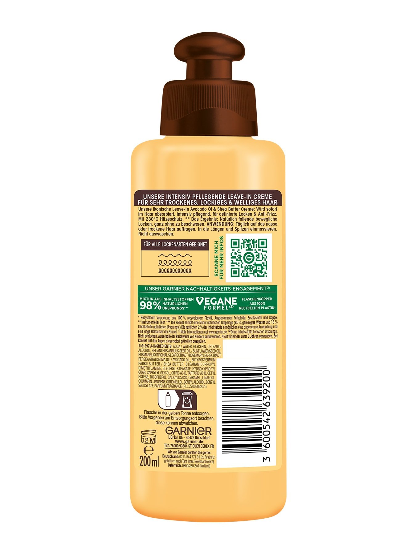 Wahre Schätze Intensiv Pflegende Leave-In Creme Pures Avocado-Öl & Shea Butter Rückseite