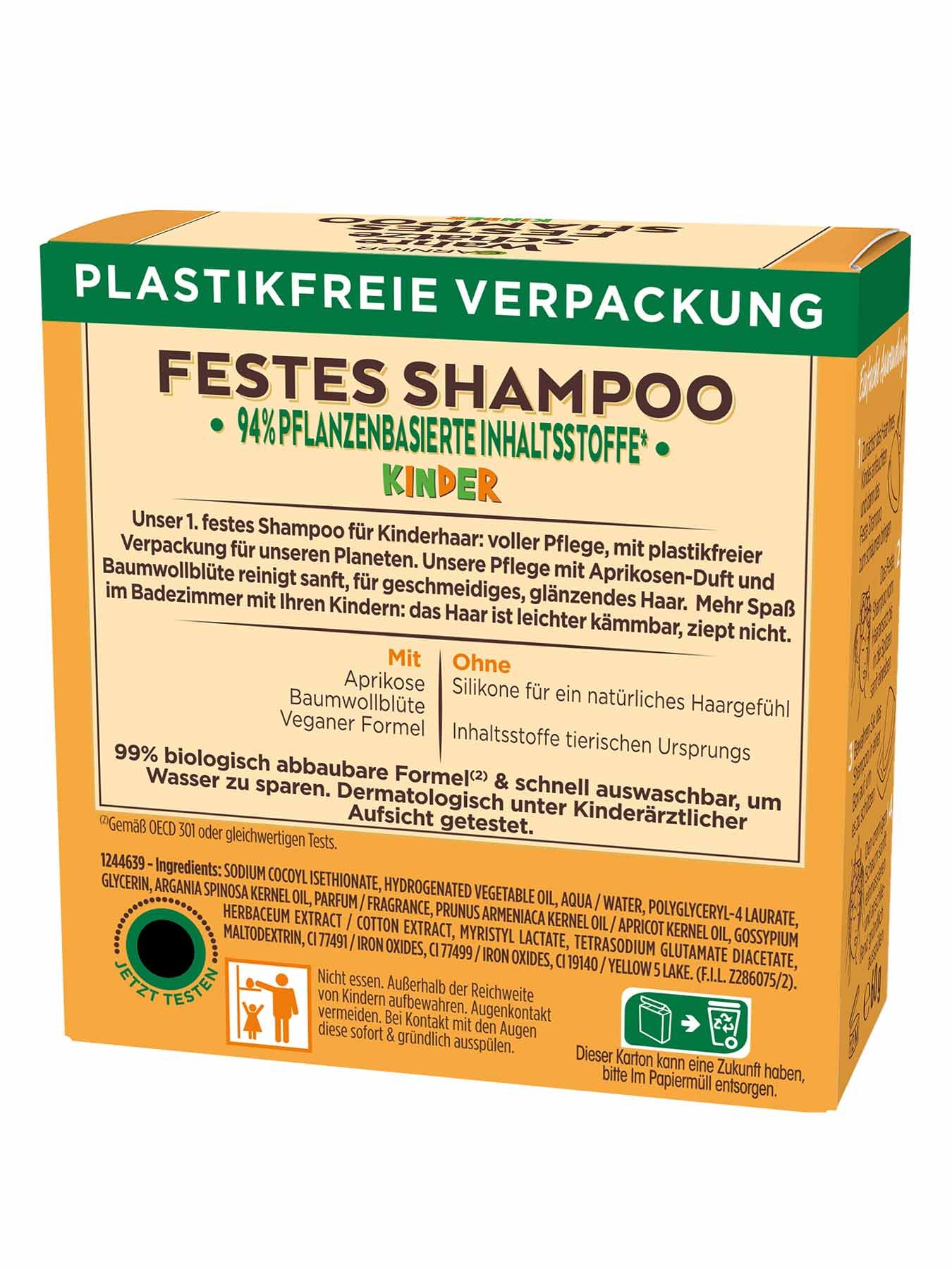 Garnier Wahre Schätze Festes Shampoo Kids Aprikose - Produktabbildung