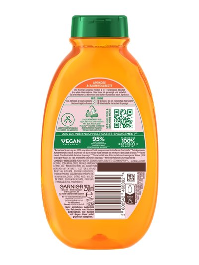 Wahre Schätze für Kinder mildes 2in1 Shampoo Aprikose & Baumwollblüte - Produkt Rückansicht