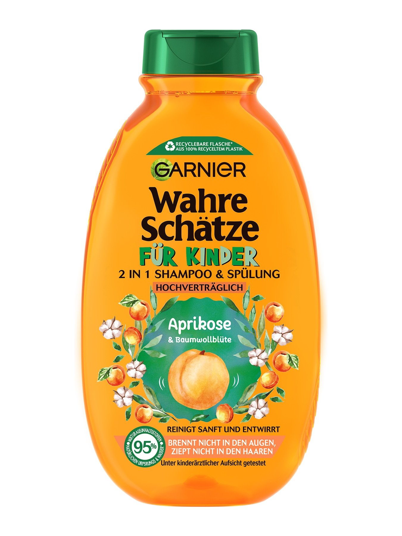 Wahre Schätze für Kinder mildes 2in1 Shampoo Aprikose & Baumwollblüte 300ml - Produktabbildung