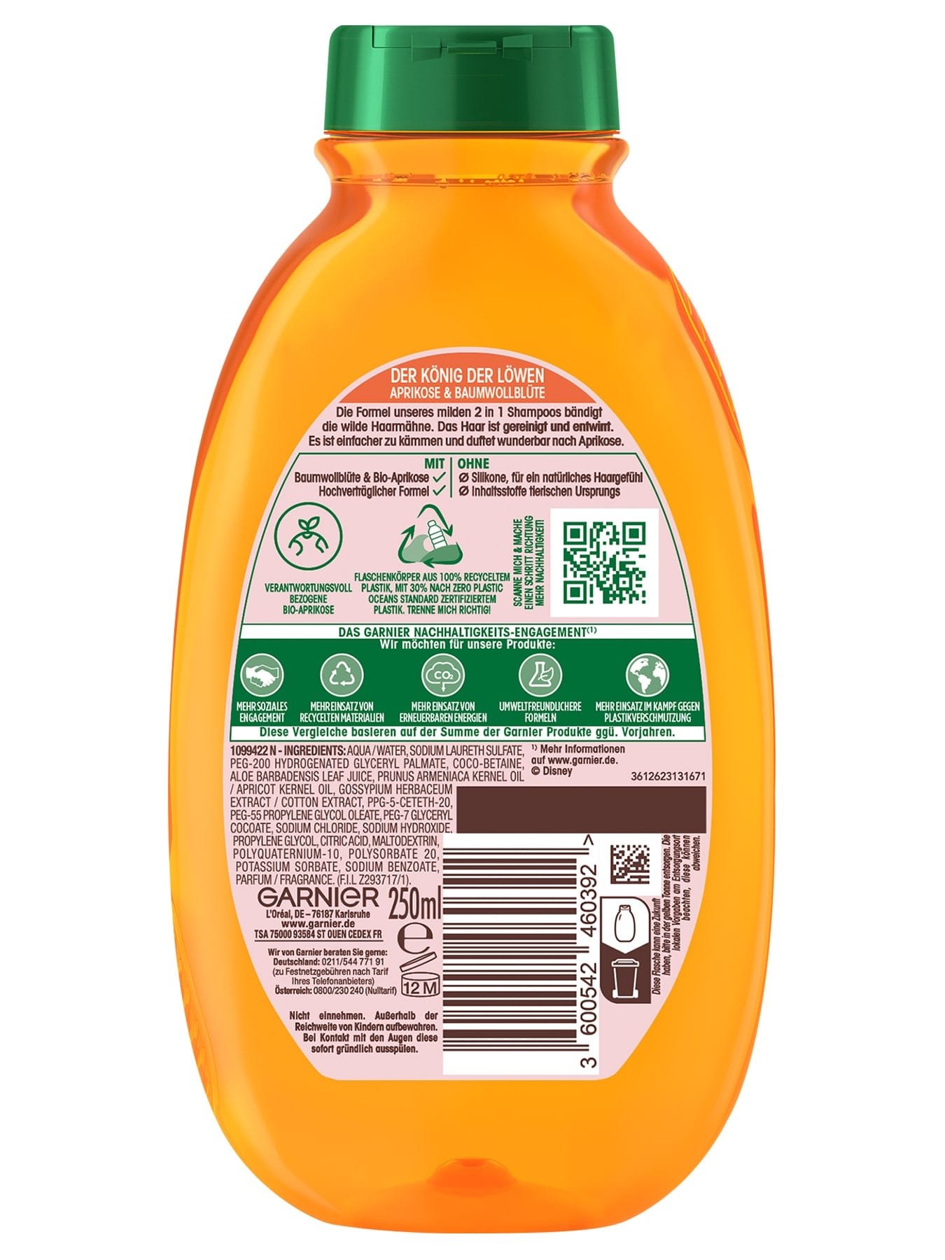 Wahre Schätze für Kinder mildes 2in1 Shampoo Aprikose & Baumwollblüte - Produkt Rückansicht