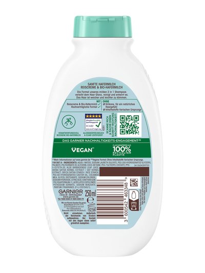 Wahre Schätze für Kinder mildes 2in1 Shampoo Sanfte Hafermilch 250ml - Produkt Rückansicht
